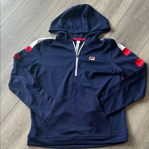 Fila Navy Hoodie with Red and White Details